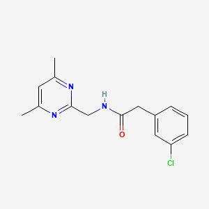 molecular formula C15H16ClN3O B5119239 2-(3-chlorophenyl)-N-[(4,6-dimethyl-2-pyrimidinyl)methyl]acetamide 