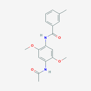 molecular formula C18H20N2O4 B5119242 N-[4-(acetylamino)-2,5-dimethoxyphenyl]-3-methylbenzamide 