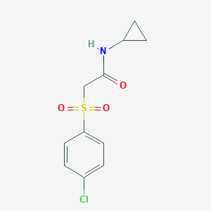 molecular formula C11H12ClNO3S B511925 2-[(4-chlorophenyl)sulfonyl]-N-cyclopropylacetamide CAS No. 1040702-43-9