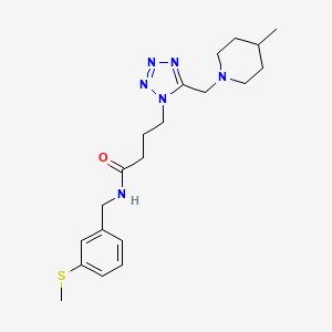 molecular formula C20H30N6OS B5119265 4-{5-[(4-methyl-1-piperidinyl)methyl]-1H-tetrazol-1-yl}-N-[3-(methylthio)benzyl]butanamide 