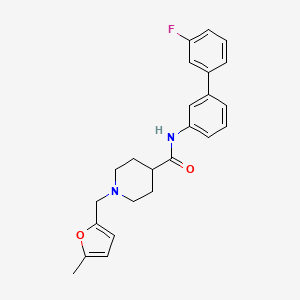 molecular formula C24H25FN2O2 B5119291 N-(3'-fluoro-3-biphenylyl)-1-[(5-methyl-2-furyl)methyl]-4-piperidinecarboxamide 