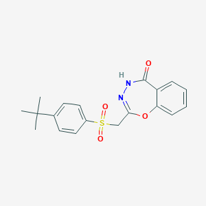2-{[(4-Tert-butylphenyl)sulfonyl]methyl}-1,3,4-benzoxadiazepin-5-ol