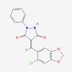 molecular formula C17H11ClN2O4 B5119300 4-[(6-chloro-1,3-benzodioxol-5-yl)methylene]-1-phenyl-3,5-pyrazolidinedione 