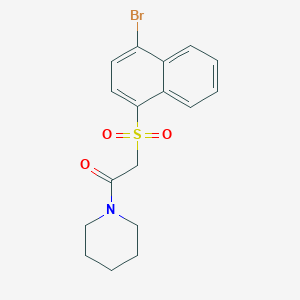 molecular formula C17H18BrNO3S B511931 2-[(4-Bromonaphthalen-1-yl)sulfonyl]-1-(piperidin-1-yl)ethanone CAS No. 1040716-68-4