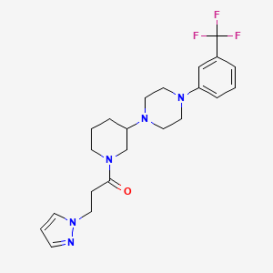 molecular formula C22H28F3N5O B5119326 1-{1-[3-(1H-pyrazol-1-yl)propanoyl]-3-piperidinyl}-4-[3-(trifluoromethyl)phenyl]piperazine 
