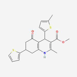 molecular formula C21H21NO3S2 B5119333 methyl 2-methyl-4-(5-methyl-2-thienyl)-5-oxo-7-(2-thienyl)-1,4,5,6,7,8-hexahydro-3-quinolinecarboxylate CAS No. 6369-79-5