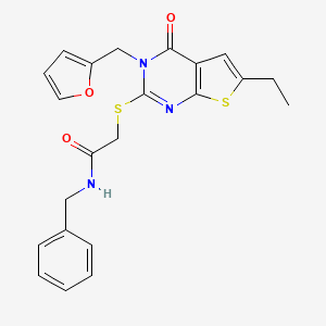 molecular formula C22H21N3O3S2 B5119351 N-benzyl-2-{[6-ethyl-3-(2-furylmethyl)-4-oxo-3,4-dihydrothieno[2,3-d]pyrimidin-2-yl]thio}acetamide 