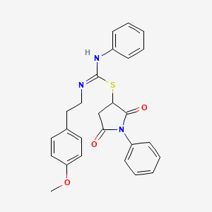 2,5-dioxo-1-phenyl-3-pyrrolidinyl N-[2-(4-methoxyphenyl)ethyl]-N'-phenylimidothiocarbamate