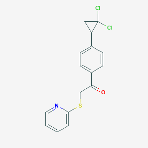 molecular formula C16H13Cl2NOS B511937 1-[4-(2,2-Dichlorocyclopropyl)phenyl]-2-(pyridin-2-ylsulfanyl)ethanone CAS No. 948264-77-5
