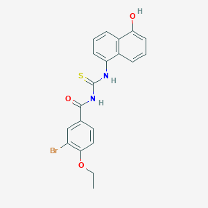molecular formula C20H17BrN2O3S B5119399 3-bromo-4-ethoxy-N-{[(5-hydroxy-1-naphthyl)amino]carbonothioyl}benzamide 