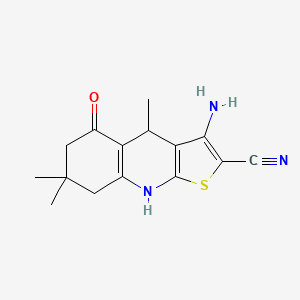 molecular formula C15H17N3OS B5119405 3-amino-4,7,7-trimethyl-5-oxo-4,5,6,7,8,9-hexahydrothieno[2,3-b]quinoline-2-carbonitrile 