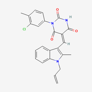 5-[(1-allyl-2-methyl-1H-indol-3-yl)methylene]-1-(3-chloro-4-methylphenyl)-2,4,6(1H,3H,5H)-pyrimidinetrione