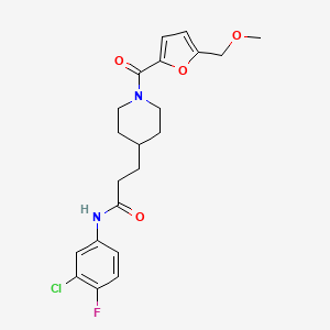 molecular formula C21H24ClFN2O4 B5119450 N-(3-chloro-4-fluorophenyl)-3-{1-[5-(methoxymethyl)-2-furoyl]-4-piperidinyl}propanamide 