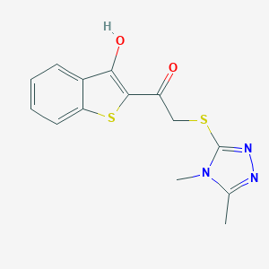 molecular formula C14H13N3O2S2 B511946 2-[(4,5-dimethyl-4H-1,2,4-triazol-3-yl)sulfanyl]-1-(3-hydroxy-1-benzothiophen-2-yl)ethanone CAS No. 948256-62-0