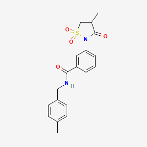 molecular formula C19H20N2O4S B5119465 N-(4-methylbenzyl)-3-(4-methyl-1,1-dioxido-3-oxo-2-isothiazolidinyl)benzamide 