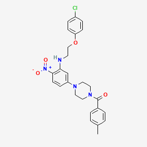 N-[2-(4-chlorophenoxy)ethyl]-5-[4-(4-methylbenzoyl)-1-piperazinyl]-2-nitroaniline