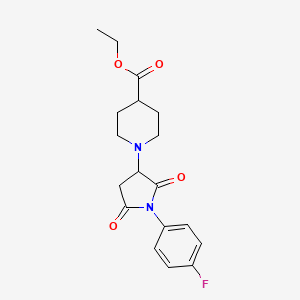 molecular formula C18H21FN2O4 B5119479 ethyl 1-[1-(4-fluorophenyl)-2,5-dioxo-3-pyrrolidinyl]-4-piperidinecarboxylate 