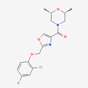 molecular formula C17H18ClFN2O4 B5119499 (2R*,6S*)-4-({2-[(2-chloro-4-fluorophenoxy)methyl]-1,3-oxazol-4-yl}carbonyl)-2,6-dimethylmorpholine 