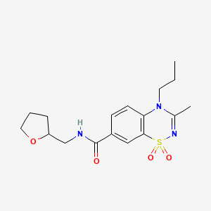 molecular formula C17H23N3O4S B5119516 3-methyl-4-propyl-N-(tetrahydro-2-furanylmethyl)-4H-1,2,4-benzothiadiazine-7-carboxamide 1,1-dioxide 