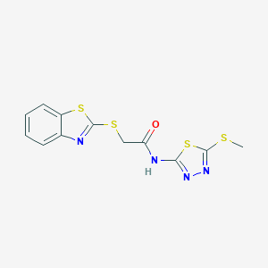 B511953 2-(1,3-benzothiazol-2-ylsulfanyl)-N-[5-(methylsulfanyl)-1,3,4-thiadiazol-2-yl]acetamide CAS No. 919469-94-6