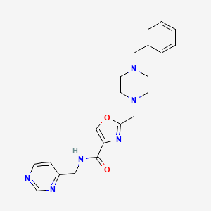 molecular formula C21H24N6O2 B5119550 2-[(4-benzyl-1-piperazinyl)methyl]-N-(4-pyrimidinylmethyl)-1,3-oxazole-4-carboxamide 