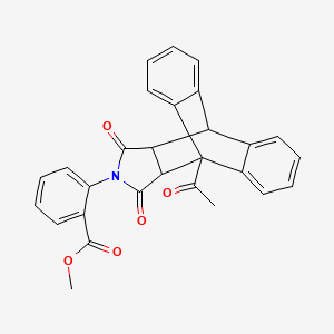 molecular formula C28H21NO5 B5119551 methyl 2-(1-acetyl-16,18-dioxo-17-azapentacyclo[6.6.5.0~2,7~.0~9,14~.0~15,19~]nonadeca-2,4,6,9,11,13-hexaen-17-yl)benzoate 