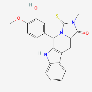 molecular formula C21H19N3O3S B5119563 5-(3-hydroxy-4-methoxyphenyl)-2-methyl-3-thioxo-2,3,5,6,11,11a-hexahydro-1H-imidazo[1',5':1,6]pyrido[3,4-b]indol-1-one 