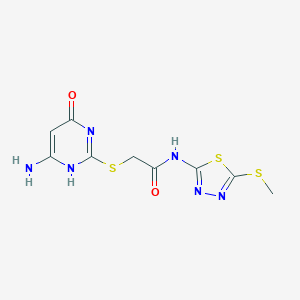 B511957 2-[(4-amino-6-hydroxypyrimidin-2-yl)sulfanyl]-N-[5-(methylsulfanyl)-1,3,4-thiadiazol-2-yl]acetamide CAS No. 948270-32-4