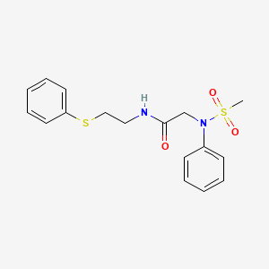 molecular formula C17H20N2O3S2 B5119610 N~2~-(methylsulfonyl)-N~2~-phenyl-N~1~-[2-(phenylthio)ethyl]glycinamide 