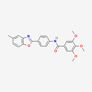 3,4,5-trimethoxy-N-[4-(5-methyl-1,3-benzoxazol-2-yl)phenyl]benzamide