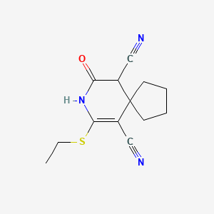 7-(ethylthio)-9-oxo-8-azaspiro[4.5]dec-6-ene-6,10-dicarbonitrile