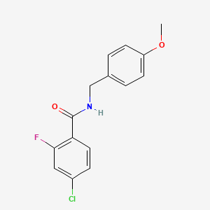 molecular formula C15H13ClFNO2 B5119673 4-chloro-2-fluoro-N-(4-methoxybenzyl)benzamide 