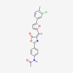 molecular formula C23H17ClN2O4 B5119677 N-[4-(4-{[5-(3-chloro-4-methylphenyl)-2-furyl]methylene}-5-oxo-4,5-dihydro-1,3-oxazol-2-yl)phenyl]acetamide 