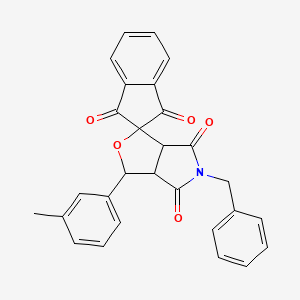 5-benzyl-3-(3-methylphenyl)-3a,6a-dihydrospiro[furo[3,4-c]pyrrole-1,2'-indene]-1',3',4,6(3H,5H)-tetrone