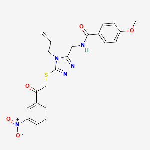 molecular formula C22H21N5O5S B5119694 N-[(4-allyl-5-{[2-(3-nitrophenyl)-2-oxoethyl]thio}-4H-1,2,4-triazol-3-yl)methyl]-4-methoxybenzamide 