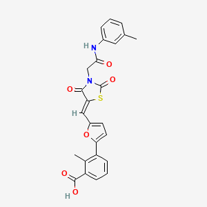 molecular formula C25H20N2O6S B5119723 2-methyl-3-{5-[(3-{2-[(3-methylphenyl)amino]-2-oxoethyl}-2,4-dioxo-1,3-thiazolidin-5-ylidene)methyl]-2-furyl}benzoic acid 