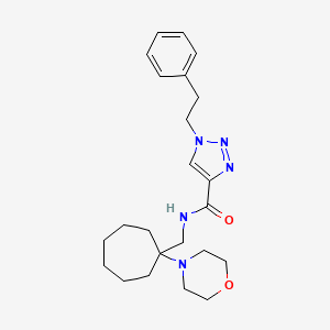 molecular formula C23H33N5O2 B5119726 N-{[1-(4-morpholinyl)cycloheptyl]methyl}-1-(2-phenylethyl)-1H-1,2,3-triazole-4-carboxamide 