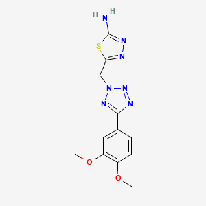 5-{[5-(3,4-dimethoxyphenyl)-2H-tetrazol-2-yl]methyl}-1,3,4-thiadiazol-2-amine