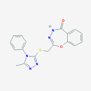 B511975 2-{[(5-methyl-4-phenyl-4H-1,2,4-triazol-3-yl)sulfanyl]methyl}-1,3,4-benzoxadiazepin-5(4H)-one CAS No. 948161-58-8