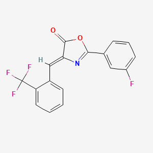 molecular formula C17H9F4NO2 B5119756 2-(3-fluorophenyl)-4-[2-(trifluoromethyl)benzylidene]-1,3-oxazol-5(4H)-one 