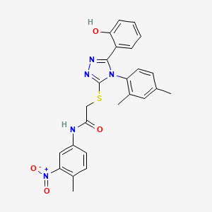 molecular formula C25H23N5O4S B5119759 2-{[4-(2,4-dimethylphenyl)-5-(2-hydroxyphenyl)-4H-1,2,4-triazol-3-yl]thio}-N-(4-methyl-3-nitrophenyl)acetamide 