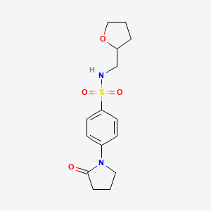 molecular formula C15H20N2O4S B5119788 4-(2-oxo-1-pyrrolidinyl)-N-(tetrahydro-2-furanylmethyl)benzenesulfonamide 