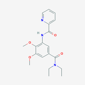 molecular formula C19H23N3O4 B5119806 N-{5-[(diethylamino)carbonyl]-2,3-dimethoxyphenyl}-2-pyridinecarboxamide 