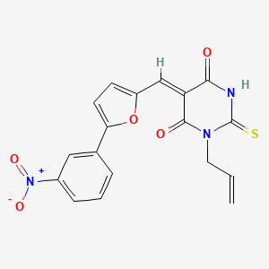 molecular formula C18H13N3O5S B5119847 1-allyl-5-{[5-(3-nitrophenyl)-2-furyl]methylene}-2-thioxodihydro-4,6(1H,5H)-pyrimidinedione 