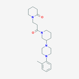 molecular formula C24H36N4O2 B5119859 1-(3-{3-[4-(2-methylphenyl)-1-piperazinyl]-1-piperidinyl}-3-oxopropyl)-2-piperidinone 