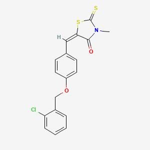 molecular formula C18H14ClNO2S2 B5119871 5-{4-[(2-chlorobenzyl)oxy]benzylidene}-3-methyl-2-thioxo-1,3-thiazolidin-4-one 