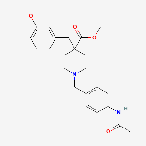 molecular formula C25H32N2O4 B5119891 ethyl 1-[4-(acetylamino)benzyl]-4-(3-methoxybenzyl)-4-piperidinecarboxylate 
