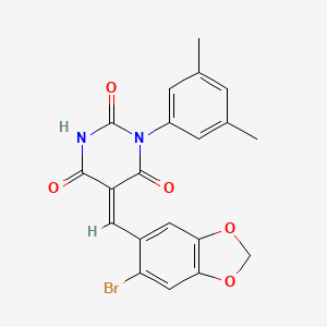 molecular formula C20H15BrN2O5 B5119898 5-[(6-bromo-1,3-benzodioxol-5-yl)methylene]-1-(3,5-dimethylphenyl)-2,4,6(1H,3H,5H)-pyrimidinetrione 