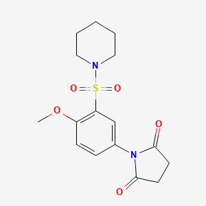 molecular formula C16H20N2O5S B5119902 1-[4-methoxy-3-(1-piperidinylsulfonyl)phenyl]-2,5-pyrrolidinedione 