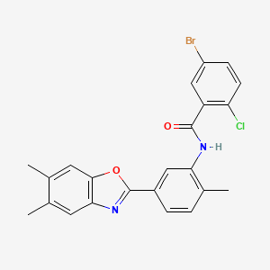 5-bromo-2-chloro-N-[5-(5,6-dimethyl-1,3-benzoxazol-2-yl)-2-methylphenyl]benzamide